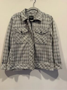 Liverpool Los Angeles Plaid Utility Zip-Front Jacket Size